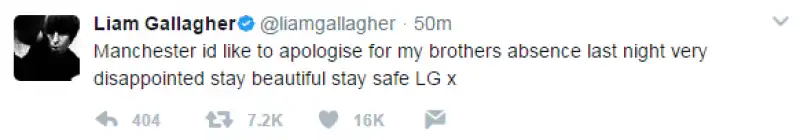 tweet di liam gallagher