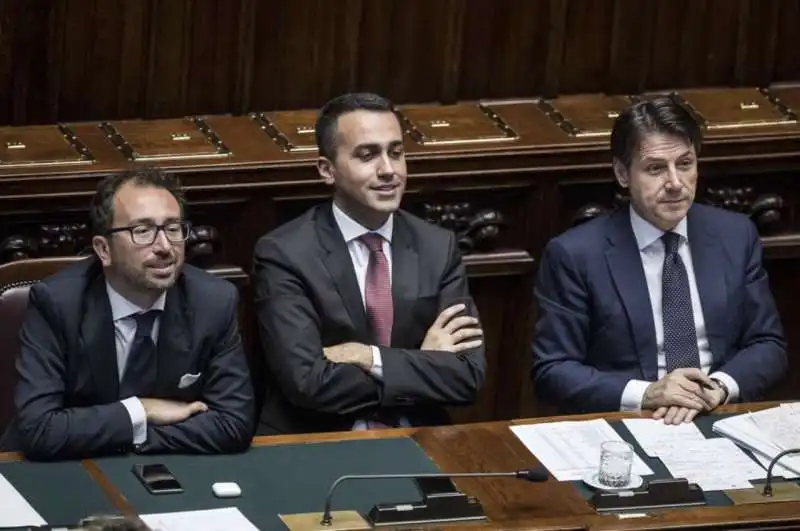 alfonso bonafede, luigi di maio e giuseppe conte