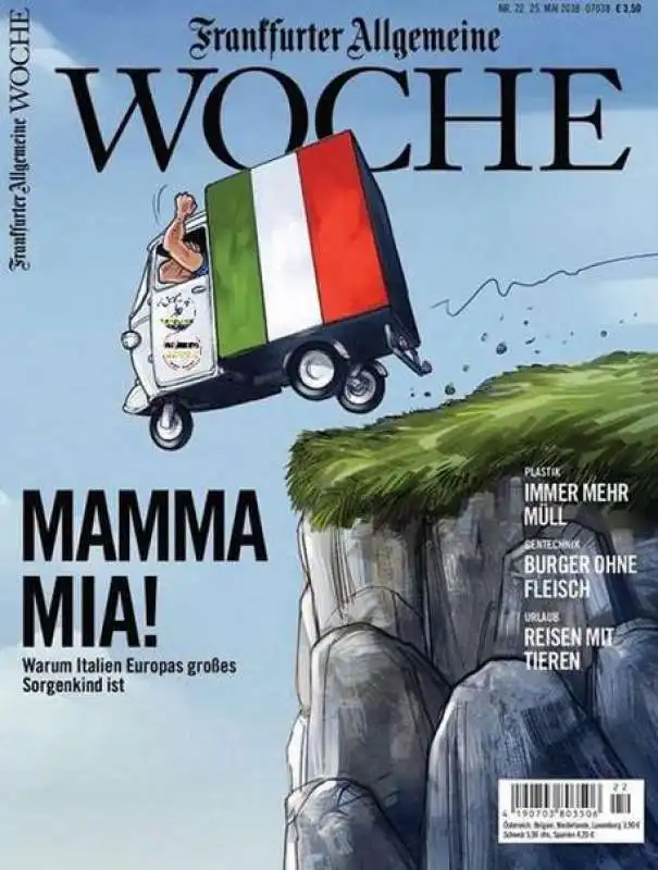 FRANKFURTER ALLGEMEINER FAZ - COPERTINA CONTRO L ITALIA - MAMMA MIA