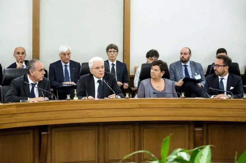 giovanni legnini, sergio mattarella, paola piraccini, alfonso bonafede