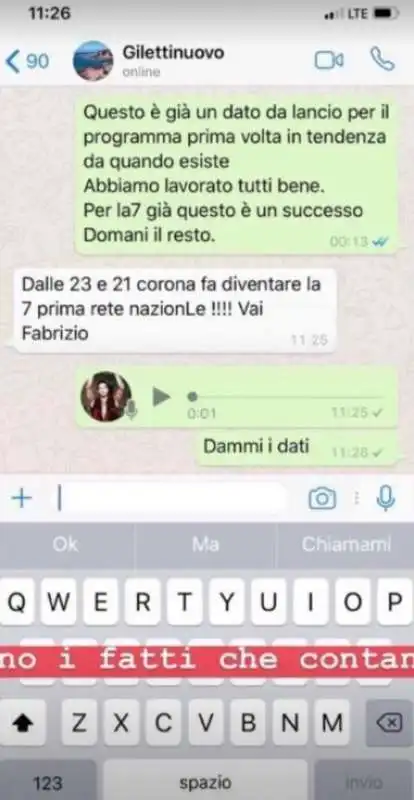 i messaggi tra giletti e corona 