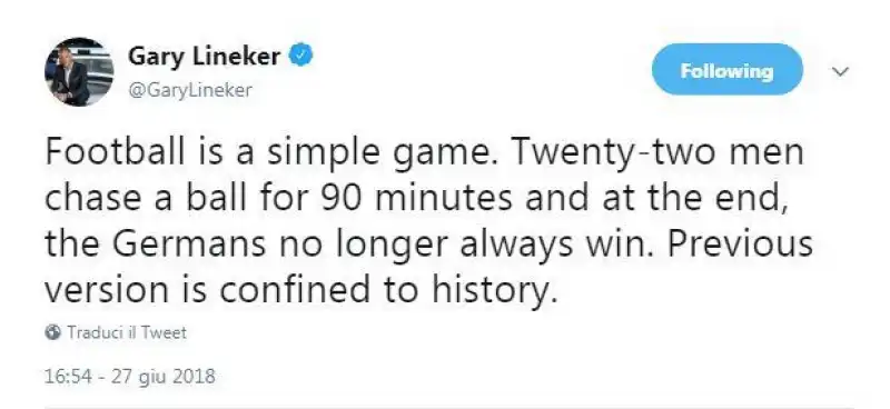 lineker tweet