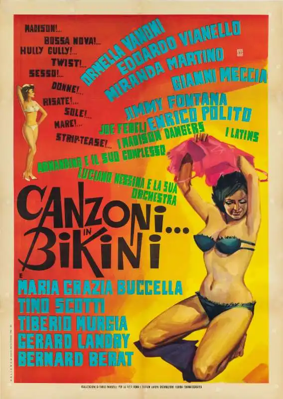 canzoni… in bikini 1963 regia giuseppe vari manifesto cm 140x100