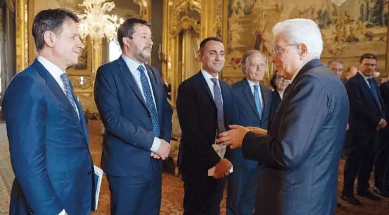 CONTE SALVINI DI MAIO MOAVERO MATTARELLA