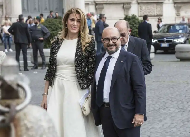 gennaro sangiuliano con la moglie federica corsini