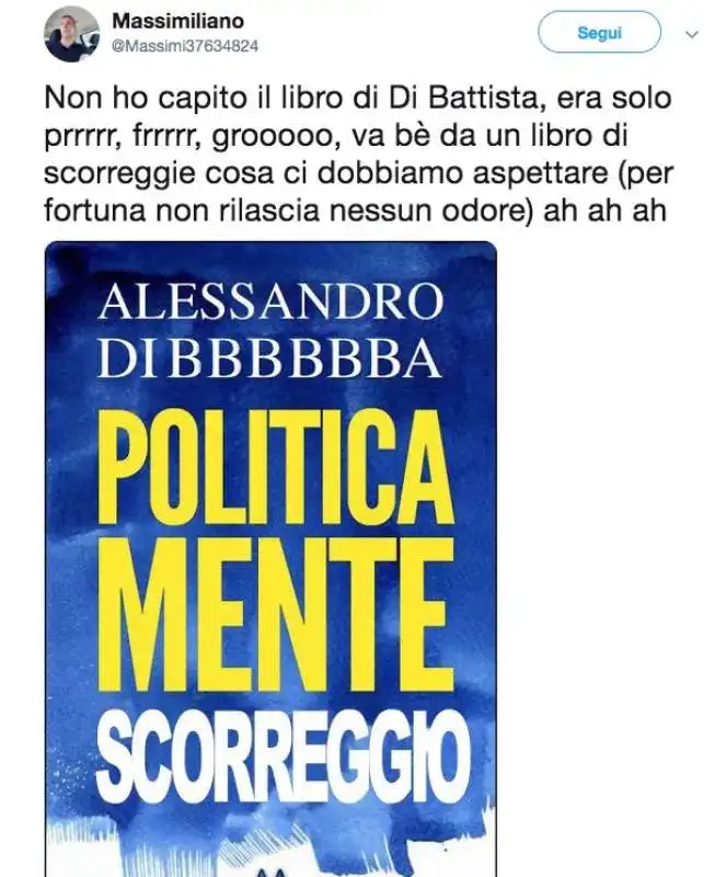 ironia sul libro di alessandro di battista