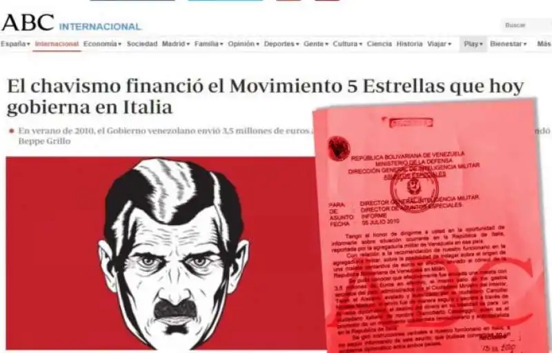 ARTICOLO DEL BLOG DI BEPPE GRILLO SUI SOLDI DAL VENEZUELA AL M5S