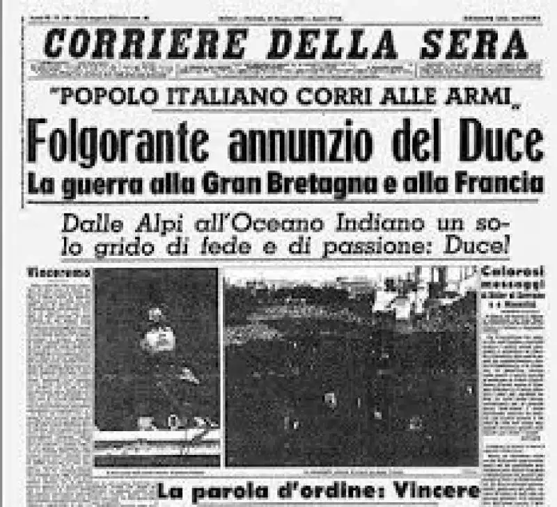 BENITO MUSSOLINI ANNUNCIA L ENTRATA IN GUERRA DELL ITALIA  