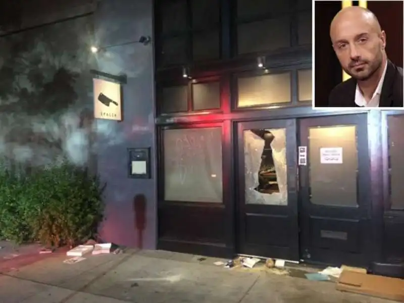 il ristorante di joe bastianich distrutto dai manifestanti