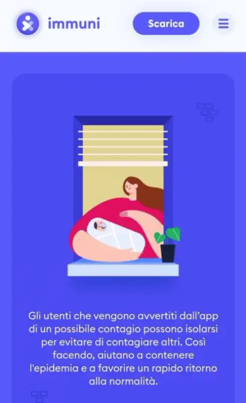 immuni app   la donna bada al figlio