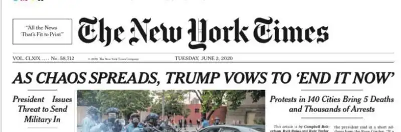 new york times sulle rivolte prima versione