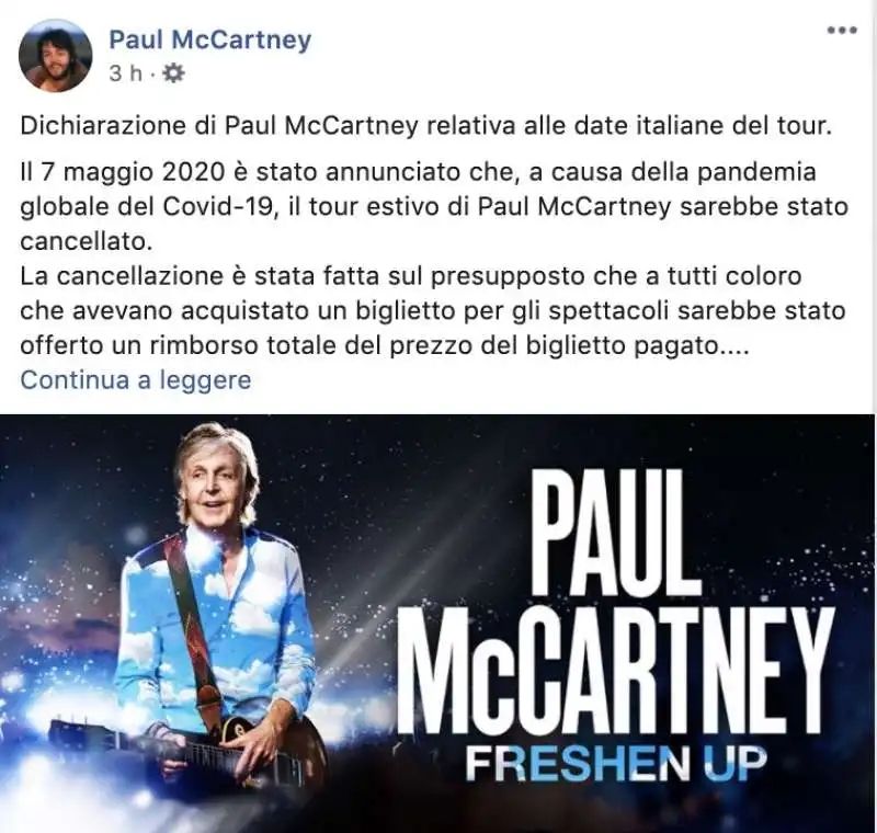 paul mccartney contro i voucher in italia 2