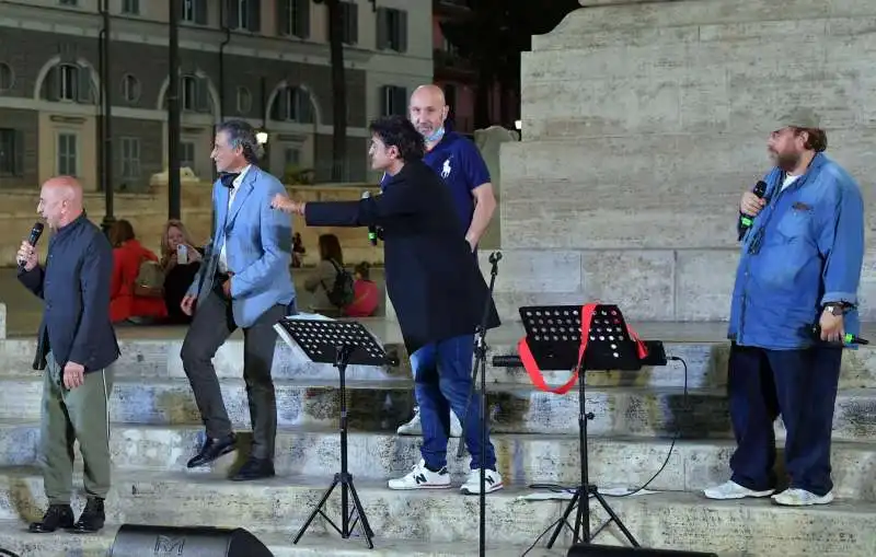 roberto ciufoli enrico lo verso agostino penna maurizio battista stefano fresi  foto di bacco