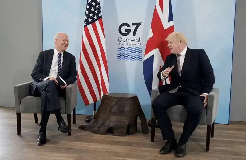 boris johnson joe biden  al g7 in cornovaglia 