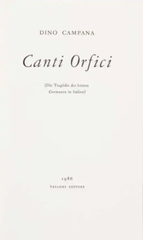 canti orfici campana