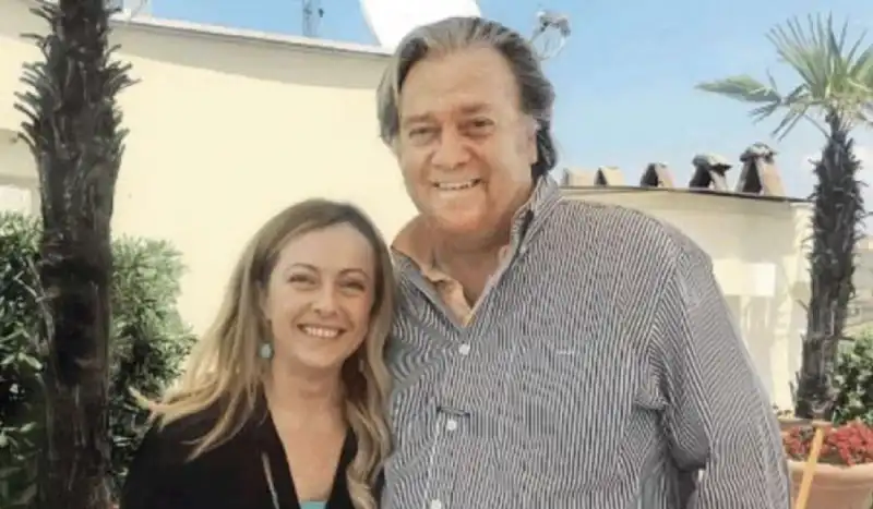 Giorgia Meloni e Steve Bannon