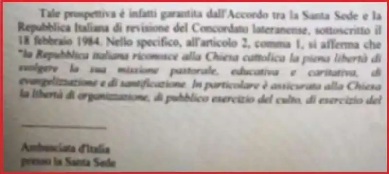 NOTA VERBALE DEL VATICANO SUL DDL ZAN 