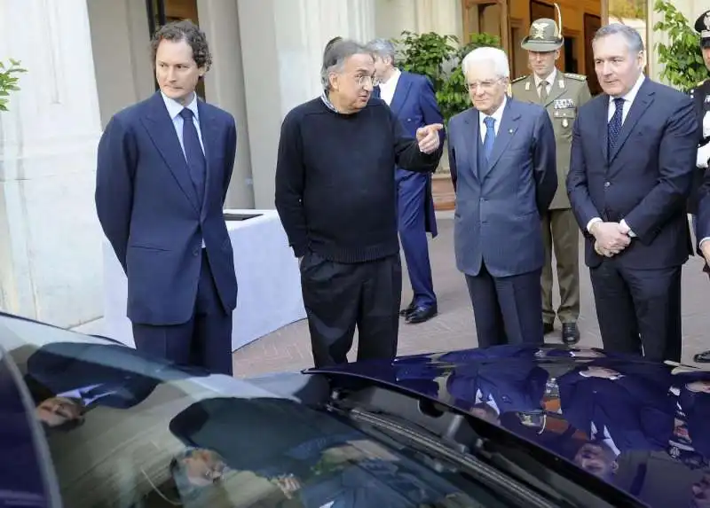 presentazione alfa giulia al quirinale   john elkann, sergio marchionne, sergio mattarella, alfredo altavilla