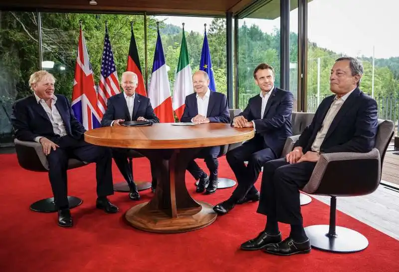 G7 IN GERMANIA - BORIS JOHNSON - JOE BIDEN - OLAF SCHOLZ - EMMANUEL MACRON - MARIO DRAGHI  1