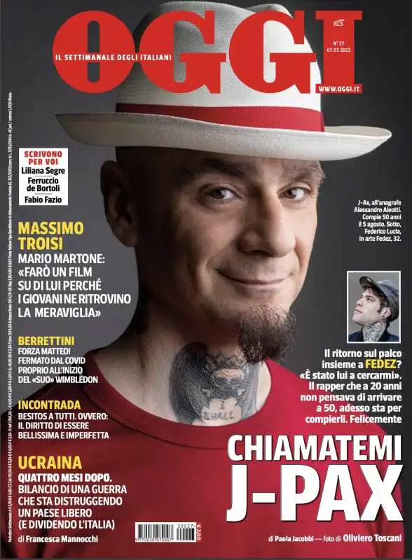 J-AX IN COPERTINA SU OGGI - FOTO OLIVIERO TOSCANI