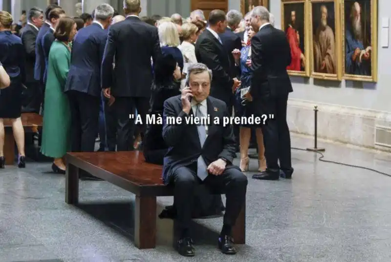 MARIO DRAGHI AL TELEFONO AL MUSEO DEL PRADO DI MADRID BY OSHO 