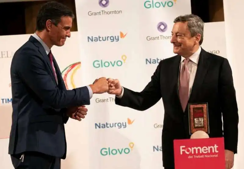 MARIO DRAGHI E PEDRO SANCHEZ