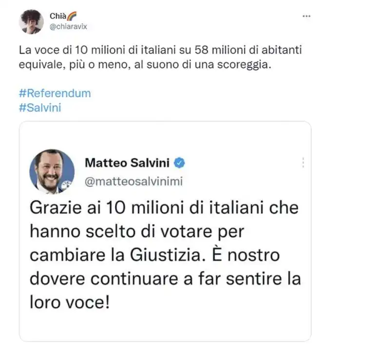 tweet sul flop del referendum sulla giustizia 1