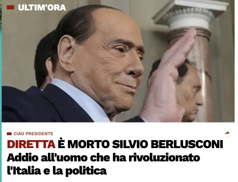 ANNUNCIO MORTE SILVIO BERLUSCONI - LIBERO