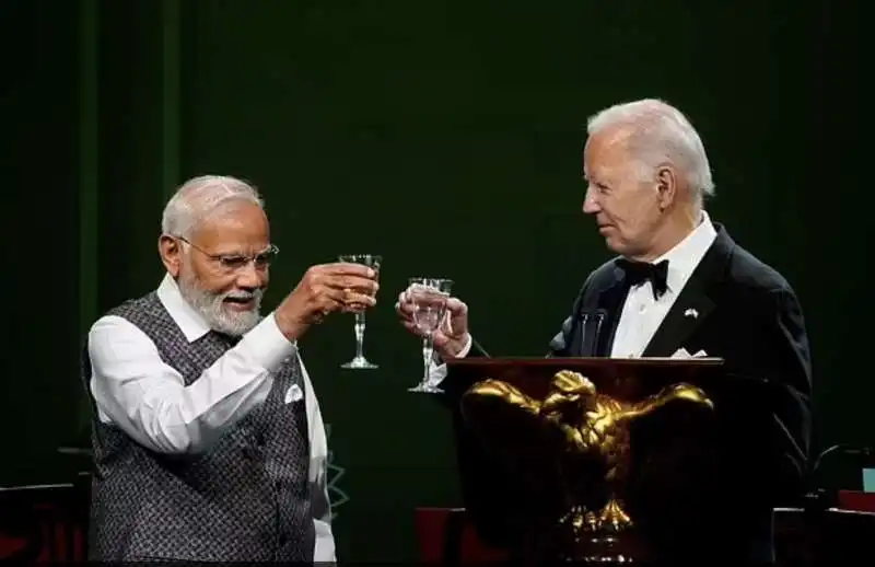 brindisi tra narendra modi e joe biden   cena di gala alla casa bianca 