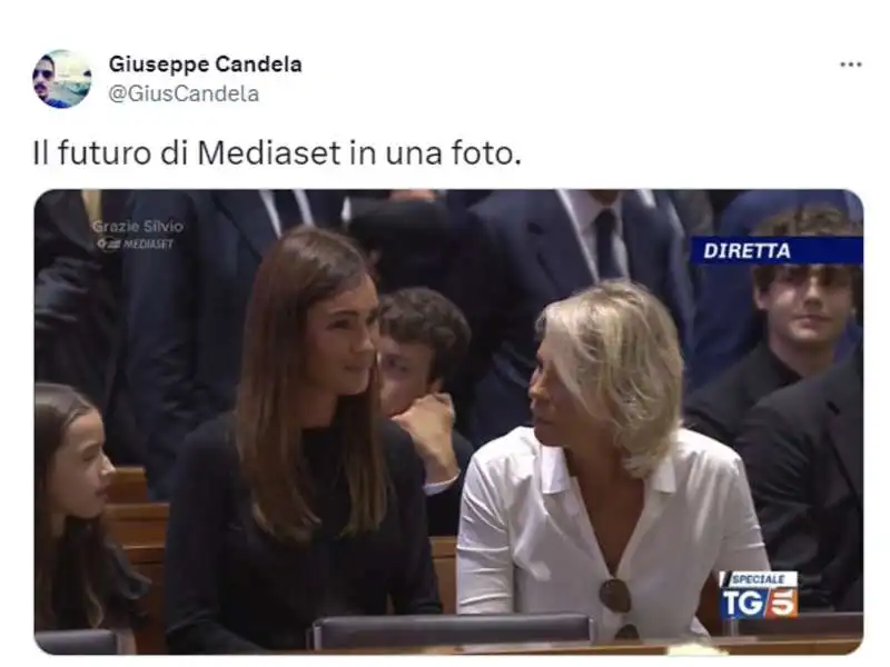 candela tweet su silvia toffanin e maria de filippi ai  funerali di silvio berlusconi   21