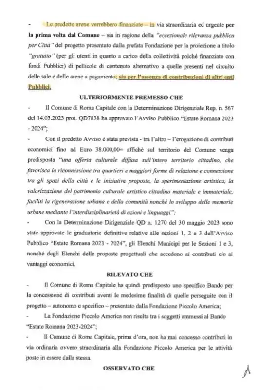 DIFFIDA DI MMRCINEMA AL COMUNE DI ROMA SUI FINANZIAMENTI AL CINEMA AMERICA    