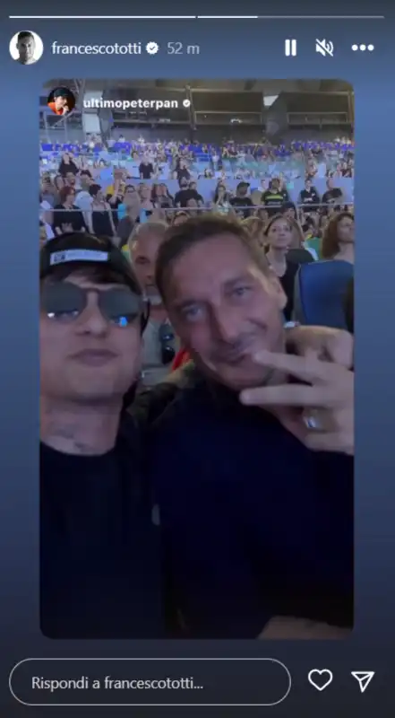 francesco totti e ultimo al concerto di vasco rossi 