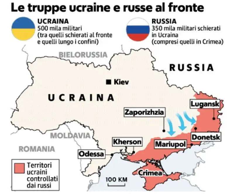 GUERRA IN UCRAINA - LE TRUPPE UCRAINE E RUSSE AL FRONTE