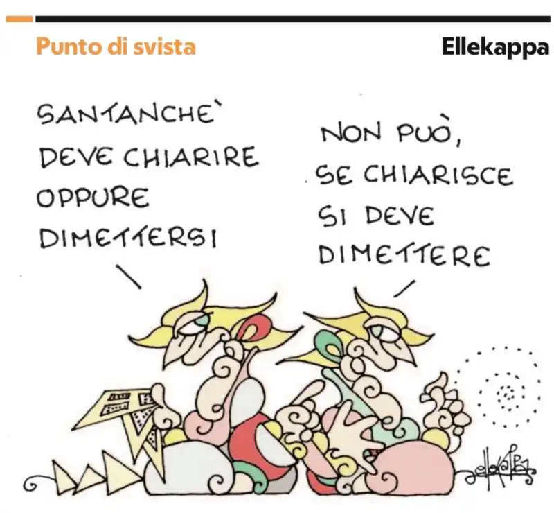 IL SERVIZIO DI REPORT SU DANIELA SANTANCHE - VIGNETTA DI ELLEKAPPA  