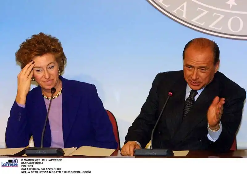 letizia moratti e silvio berlusconi  nel 2002