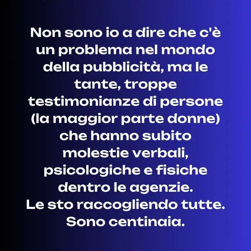 molestie e chat sessiste nelle agenzie di comunicazione    il post di taniume su instagram   3