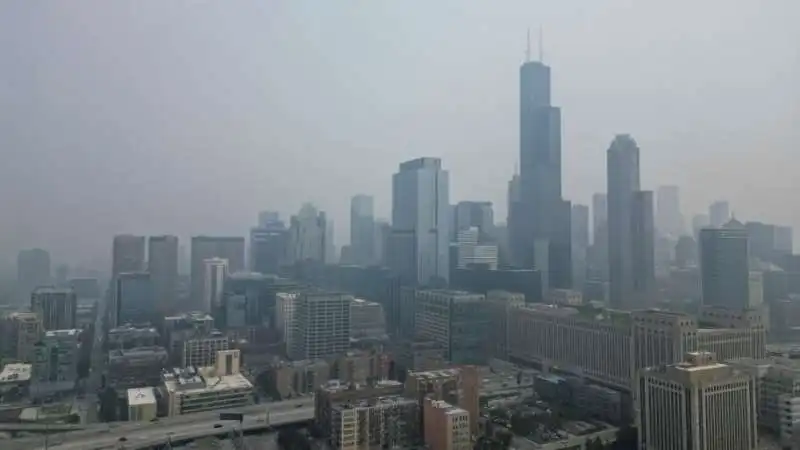 nube di fumo a chicago.