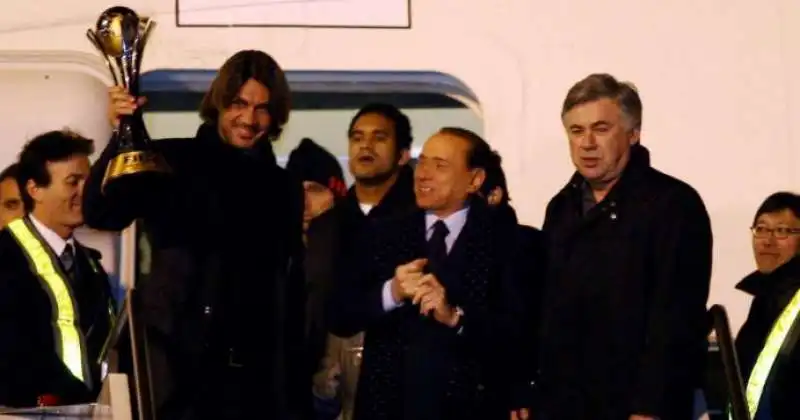 paolo maldini silvio berlusconi carlo ancelotti 1