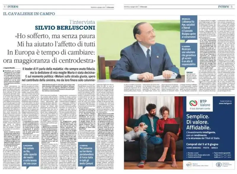 SILVIO BERLUSCONI INTERVISTATO DA AUGUSTO MINZOLINI SUL GIORNALE 