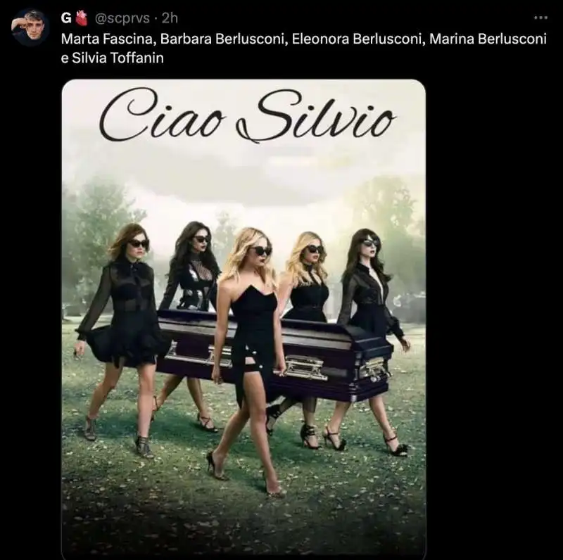 tweet funerali silvio berlusconi 