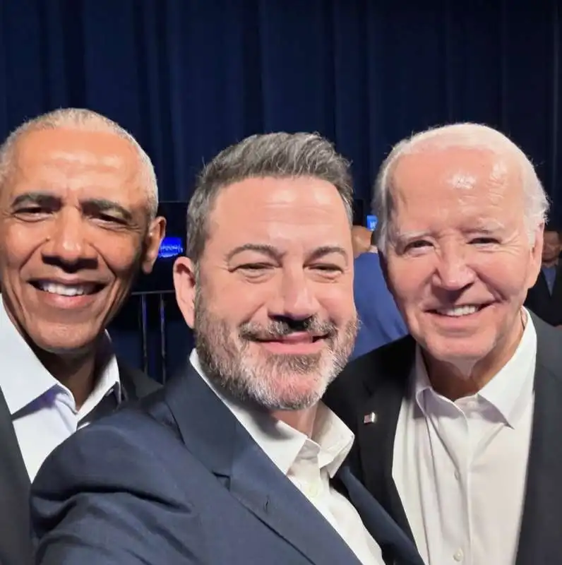 barack obama, jimmy kimmel e joe biden    raccolta fondi a hollywood   