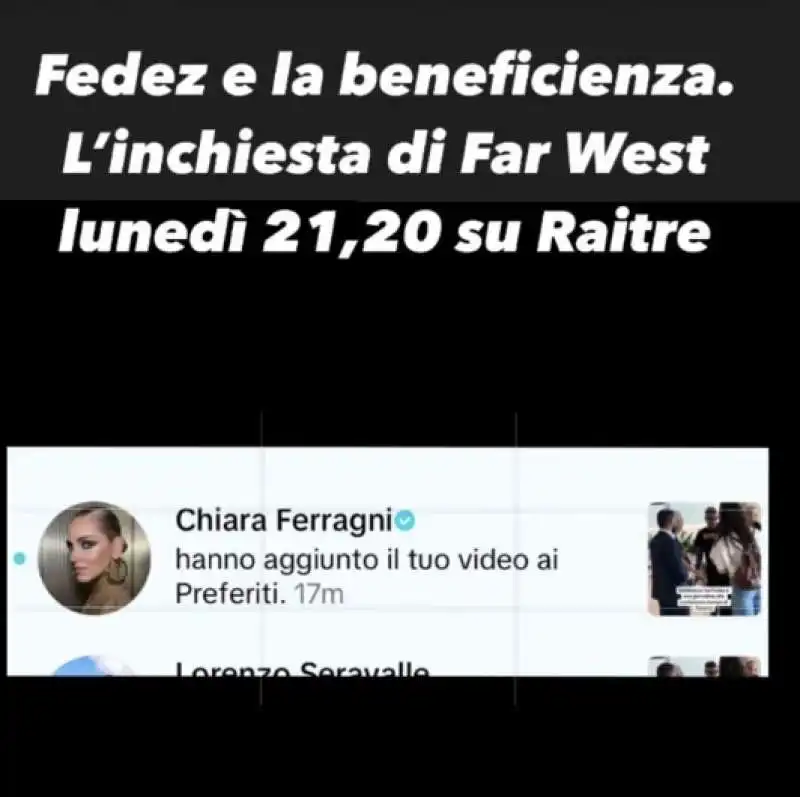 CHIARA FERRAGNI AGGIUNGE AI PREFERITI IL VIDEO DELLO SCAZZO TRA FEDEZ E UNA GIORNALISTA 