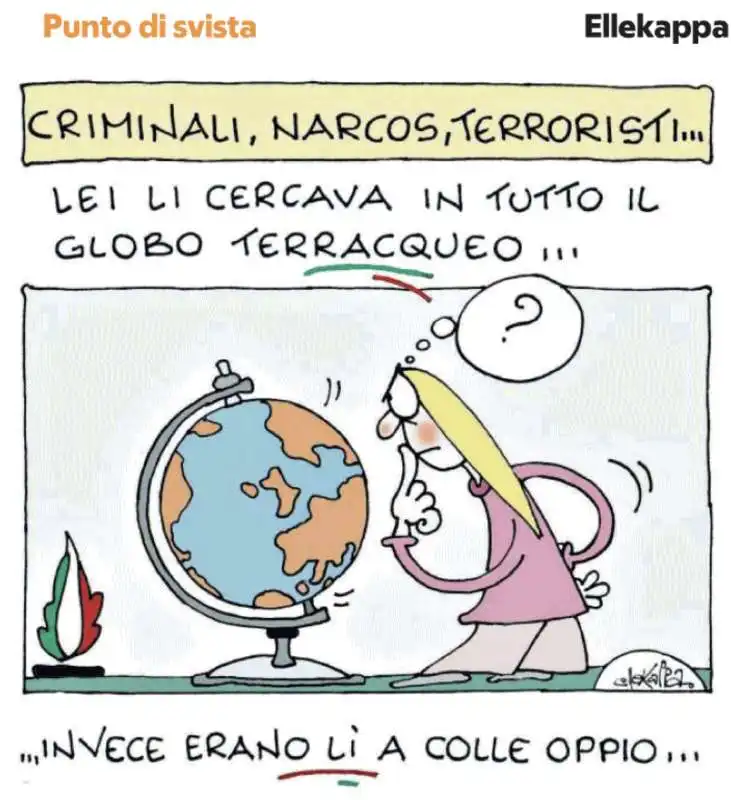 criminali a colle oppio - vignetta by ellekappa