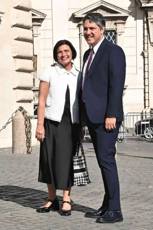 davide maria desario con la moglie nadia  ricevimento quirinale 2 giugno 2024   