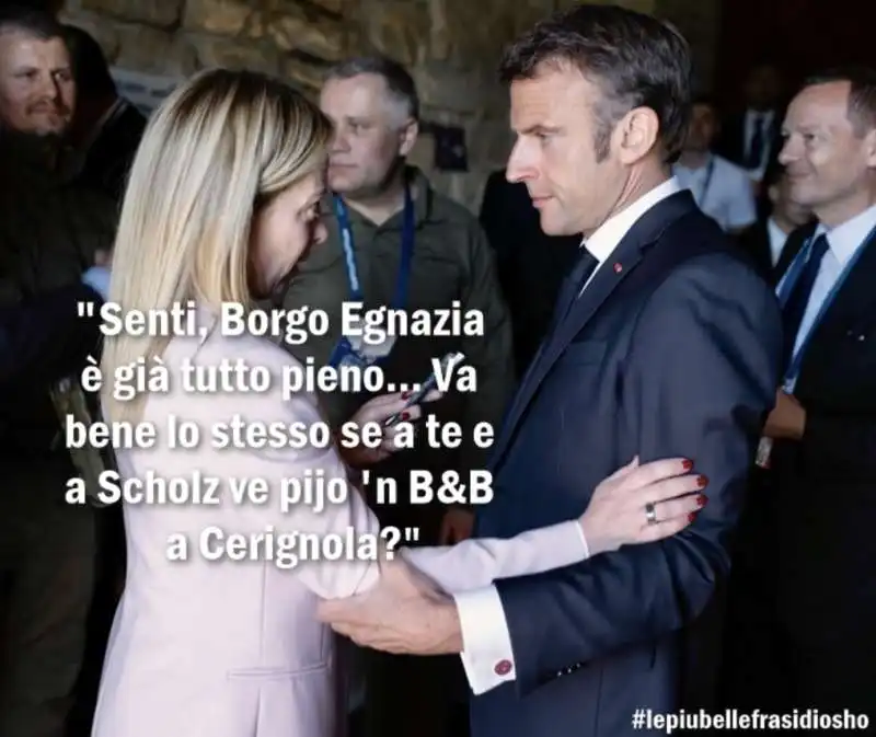 GIORGIA MELONI - EMMANUEL MACRON - MEME BY OSHO 