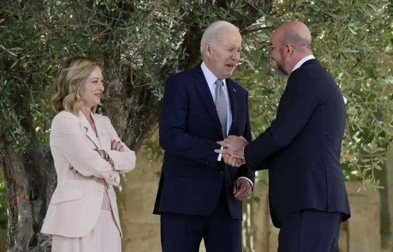 giorgia meloni   joe biden   charles michel   g7 borgo egnazia 