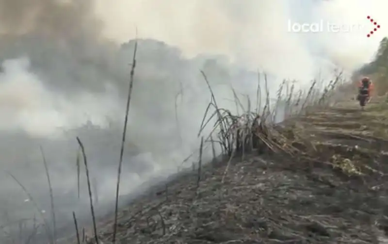 incendio in un campo rom alla magliana   roma   2