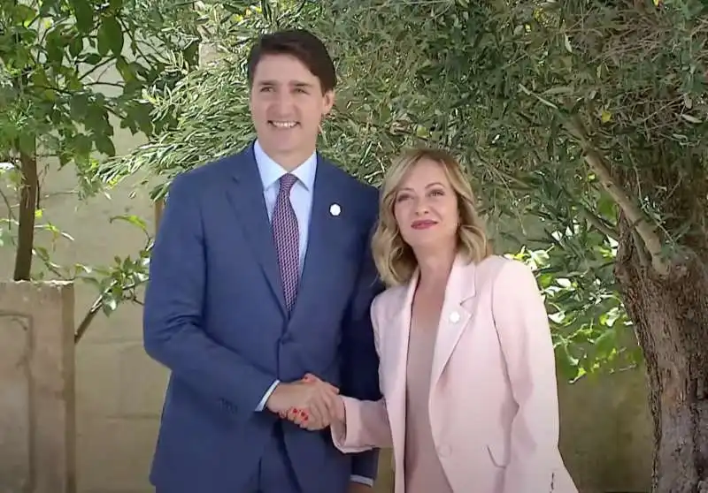      justin trudeau   giorgia meloni.      g7 borgo egnazia   