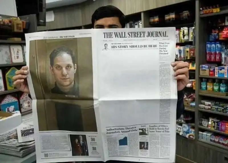 la prima pagina del wall street journal su evan gershkovich