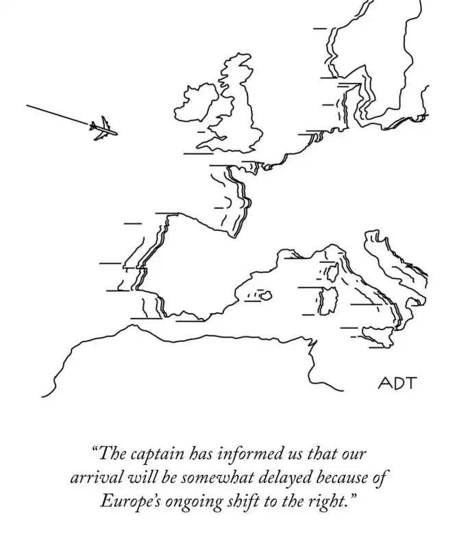 LO SPOSTAMENTO DELL EUROPA A DESTRA - VIGNETTA DEL NEW YORKER 